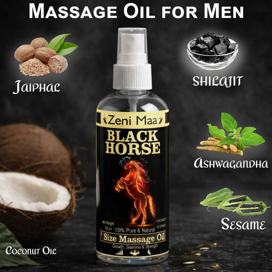 Black Horse Size Massage Oil for Men