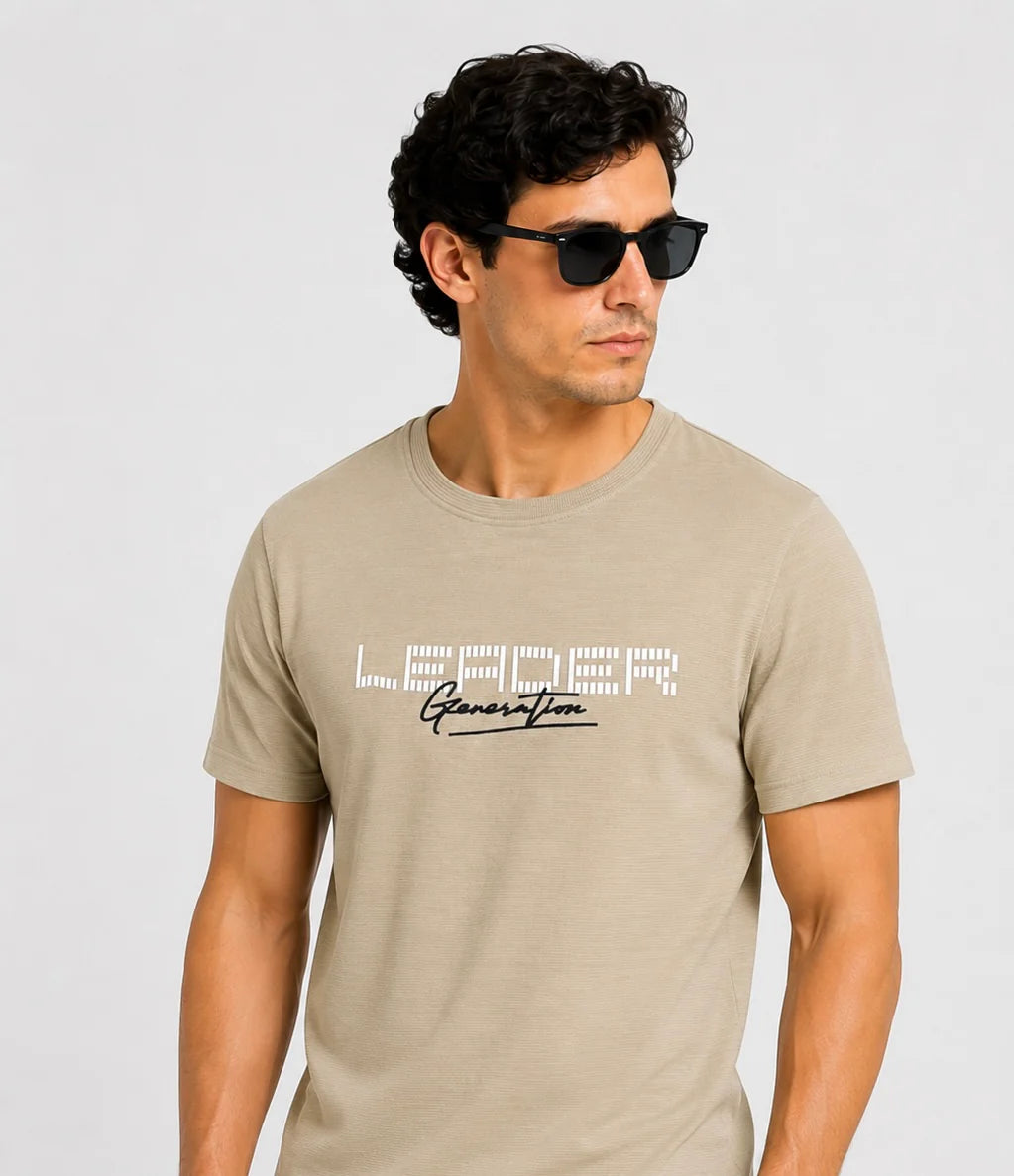 Waffle Textured Beige Tee