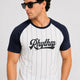 Pinstripe Raglan White Tee